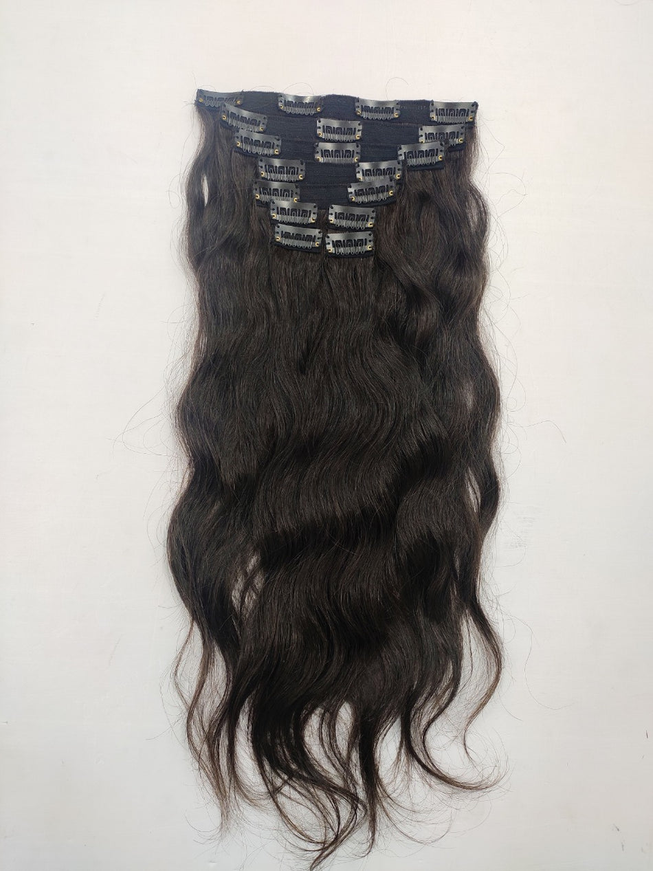 9 Piece Clip-In Extensions - Natural Wavy