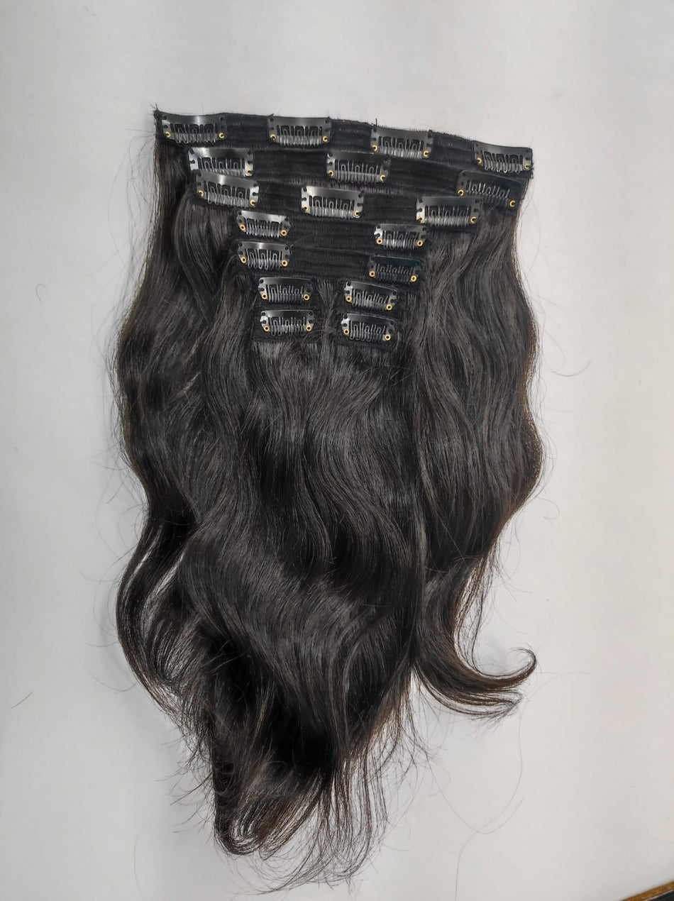 9 Piece Clip-In Extensions - Natural Wavy