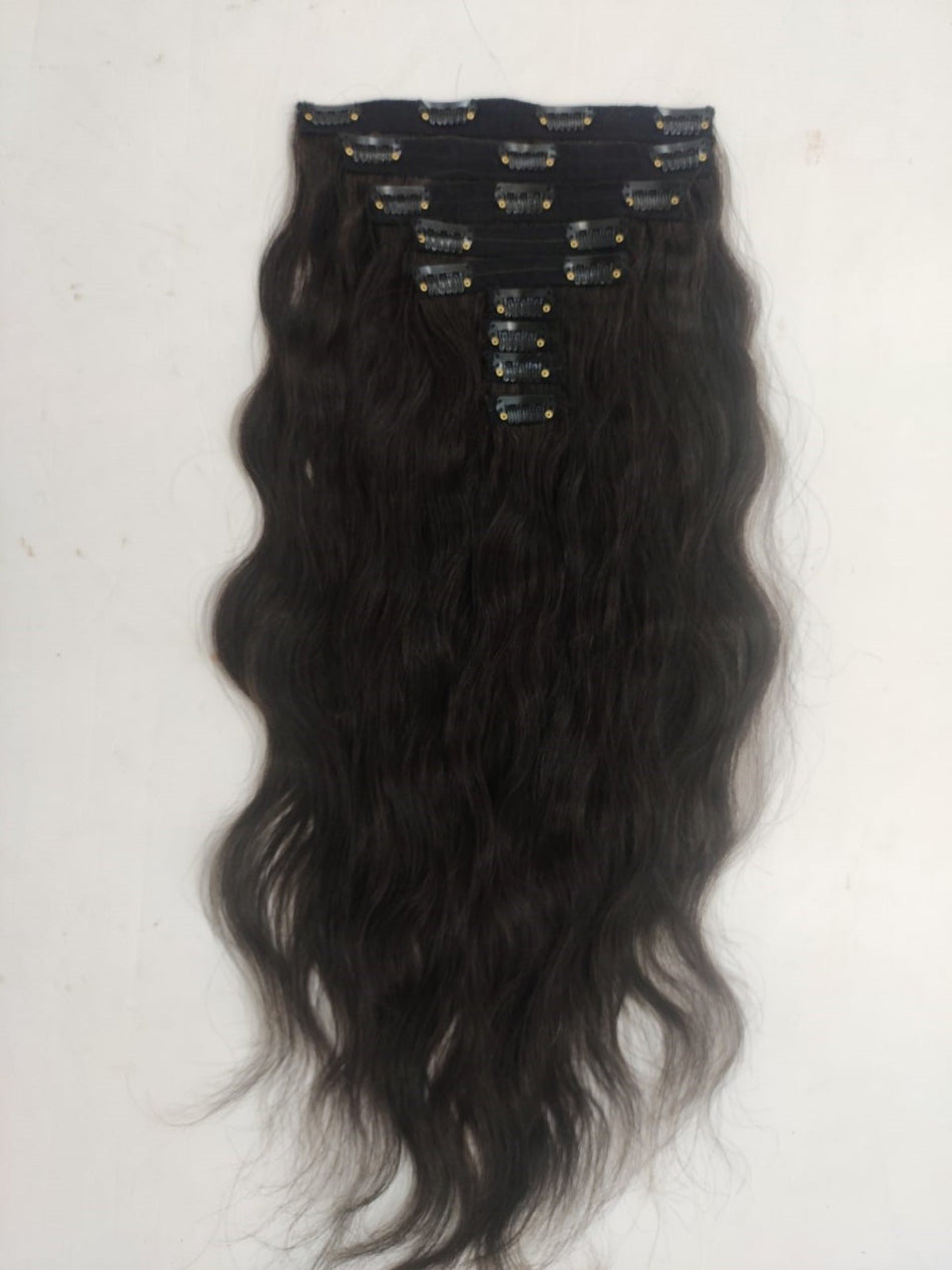 9 Piece Clip-In Extensions - Natural Wavy