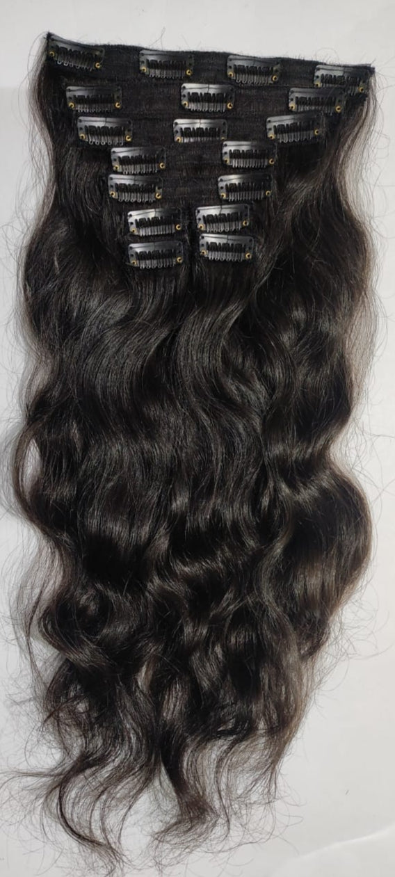 9 Piece Clip-In Extensions - Natural Wavy